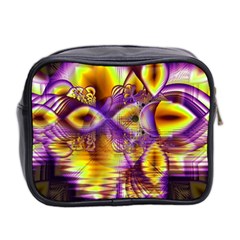 Golden Violet Crystal Palace, Abstract Cosmic Explosion Mini Travel Toiletry Bag (Two Sides) from ArtsNow.com Back