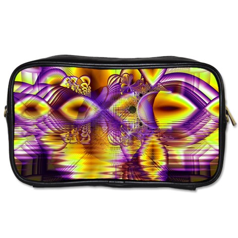 Golden Violet Crystal Palace, Abstract Cosmic Explosion Travel Toiletry Bag (Two Sides) from ArtsNow.com Front