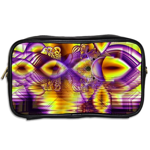 Golden Violet Crystal Palace, Abstract Cosmic Explosion Travel Toiletry Bag (Two Sides) from ArtsNow.com Back