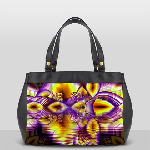 Golden Violet Crystal Palace, Abstract Cosmic Explosion Oversize Office Handbag (One Side) from ArtsNow.com Front