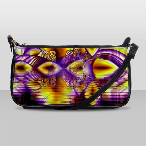 Golden Violet Crystal Palace, Abstract Cosmic Explosion Evening Bag from ArtsNow.com Front