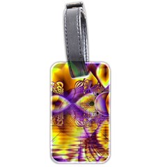 Golden Violet Crystal Palace, Abstract Cosmic Explosion Luggage Tag (Two Sides) from ArtsNow.com Front