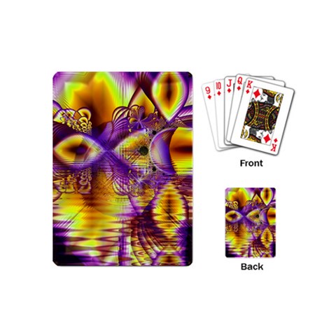 Golden Violet Crystal Palace, Abstract Cosmic Explosion Playing Cards (Mini) from ArtsNow.com Back