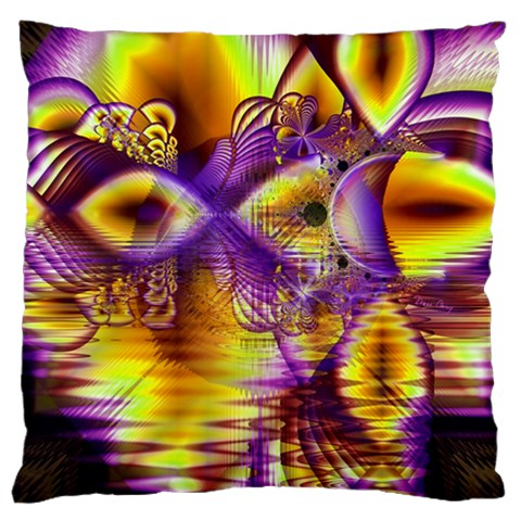 Golden Violet Crystal Palace, Abstract Cosmic Explosion Large Cushion Case (Single Sided)  from ArtsNow.com Front