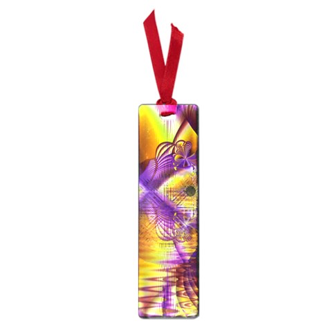 Golden Violet Crystal Palace, Abstract Cosmic Explosion Small Bookmark from ArtsNow.com Front