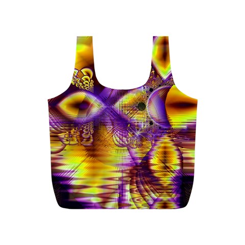 Golden Violet Crystal Palace, Abstract Cosmic Explosion Reusable Bag (S) from ArtsNow.com Front