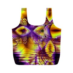 Golden Violet Crystal Palace, Abstract Cosmic Explosion Reusable Bag (M) from ArtsNow.com Back