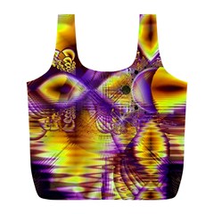 Golden Violet Crystal Palace, Abstract Cosmic Explosion Reusable Bag (L) from ArtsNow.com Front