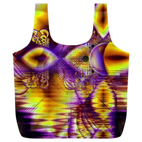 Golden Violet Crystal Palace, Abstract Cosmic Explosion Reusable Bag (XL) from ArtsNow.com Front