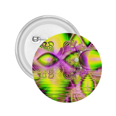 Raspberry Lime Mystical Magical Lake, Abstract  2.25  Button from ArtsNow.com Front