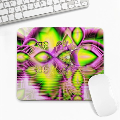 Raspberry Lime Mystical Magical Lake, Abstract  Large Mouse Pad (Rectangle) from ArtsNow.com Front