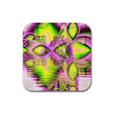 Raspberry Lime Mystical Magical Lake, Abstract  Drink Coasters 4 Pack (Square) from ArtsNow.com Front