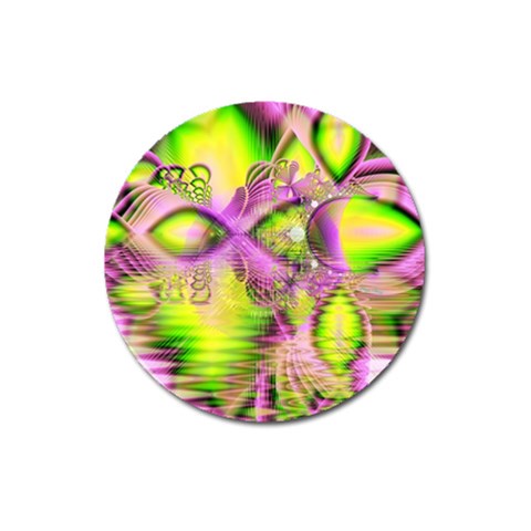 Raspberry Lime Mystical Magical Lake, Abstract  Magnet 3  (Round) from ArtsNow.com Front