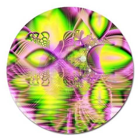 Raspberry Lime Mystical Magical Lake, Abstract  Magnet 5  (Round) from ArtsNow.com Front