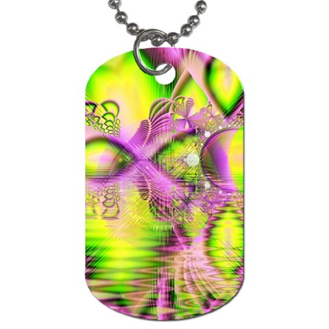 Raspberry Lime Mystical Magical Lake, Abstract  Dog Tag (One Sided) from ArtsNow.com Front