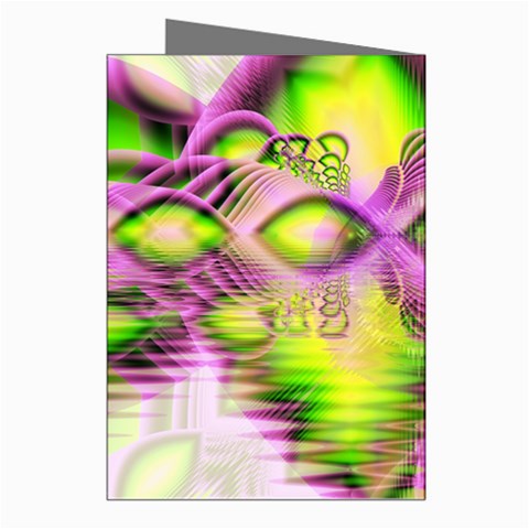 Raspberry Lime Mystical Magical Lake, Abstract  Greeting Card (8 Pack) from ArtsNow.com Right