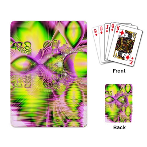 Raspberry Lime Mystical Magical Lake, Abstract  Playing Cards Single Design from ArtsNow.com Back