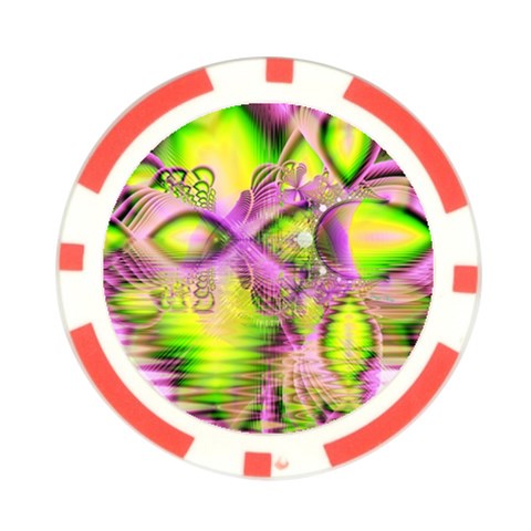 Raspberry Lime Mystical Magical Lake, Abstract  Poker Chip from ArtsNow.com Front