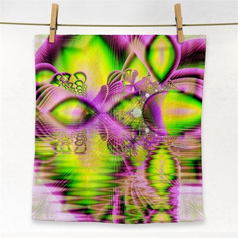 Raspberry Lime Mystical Magical Lake, Abstract  Face Towel from ArtsNow.com Front