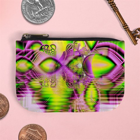 Raspberry Lime Mystical Magical Lake, Abstract  Coin Change Purse from ArtsNow.com Front