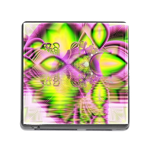 Raspberry Lime Mystical Magical Lake, Abstract  Memory Card Reader with Storage (Square) from ArtsNow.com Front