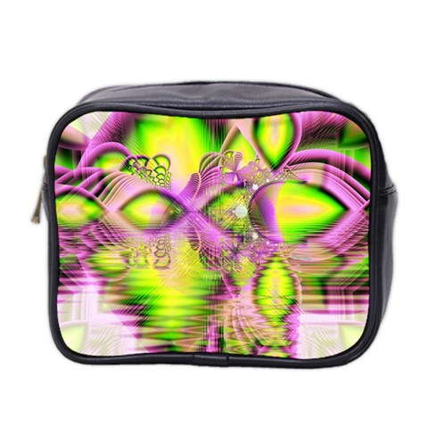 Raspberry Lime Mystical Magical Lake, Abstract  Mini Travel Toiletry Bag (Two Sides) from ArtsNow.com Front