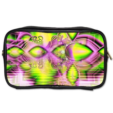 Raspberry Lime Mystical Magical Lake, Abstract  Travel Toiletry Bag (Two Sides) from ArtsNow.com Front