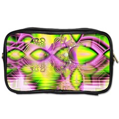 Raspberry Lime Mystical Magical Lake, Abstract  Travel Toiletry Bag (Two Sides) from ArtsNow.com Front