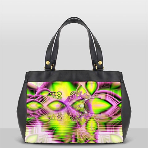 Raspberry Lime Mystical Magical Lake, Abstract  Oversize Office Handbag (One Side) from ArtsNow.com Front