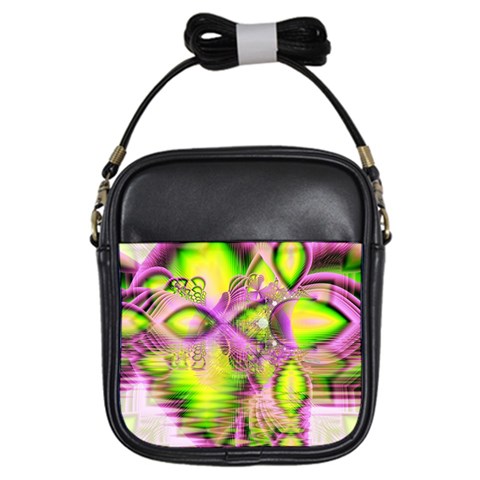 Raspberry Lime Mystical Magical Lake, Abstract  Girl s Sling Bag from ArtsNow.com Front