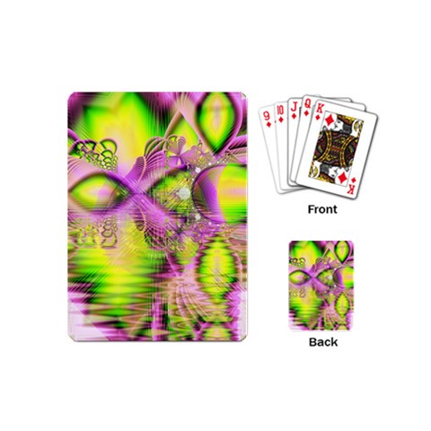 Raspberry Lime Mystical Magical Lake, Abstract  Playing Cards (Mini) from ArtsNow.com Back