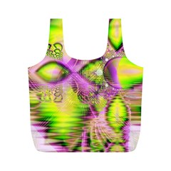 Raspberry Lime Mystical Magical Lake, Abstract  Reusable Bag (M) from ArtsNow.com Back