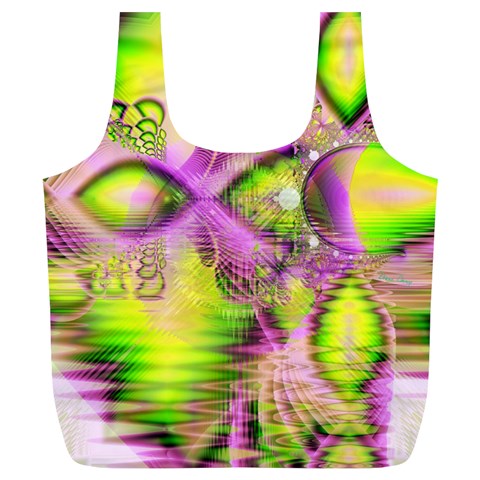 Raspberry Lime Mystical Magical Lake, Abstract  Reusable Bag (XL) from ArtsNow.com Front