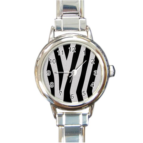 Zebra Round Italian Charm Watch from ArtsNow.com Front