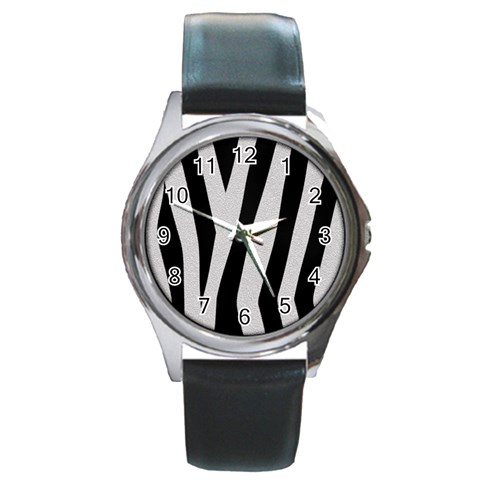 Zebra Round Metal Watch from ArtsNow.com Front