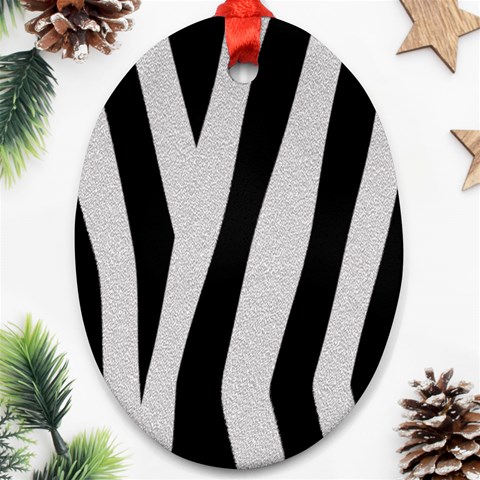 Zebra Ornament (Oval) from ArtsNow.com Front