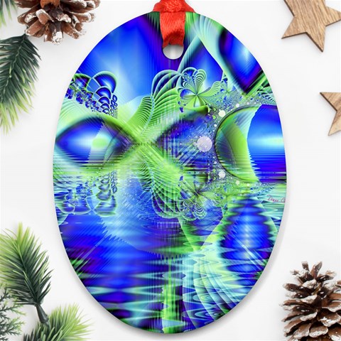 Irish Dream Under Abstract Cobalt Blue Skies Oval Ornament (Two Sides) from ArtsNow.com Back