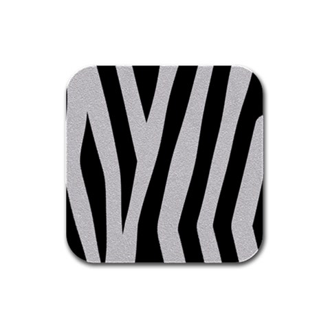 Zebra Rubber Square Coaster (4 pack) from ArtsNow.com Front