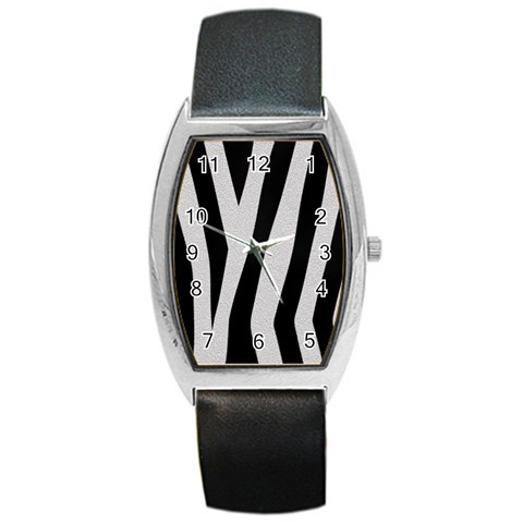 Zebra Barrel Style Metal Watch from ArtsNow.com Front