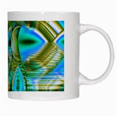 Crystal Gold Peacock, Abstract Mystical Lake White Coffee Mug from ArtsNow.com Right