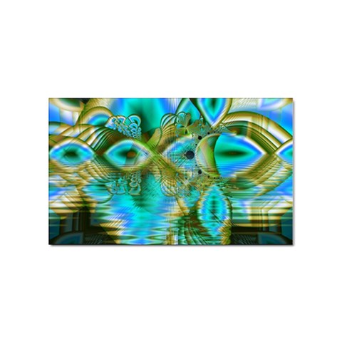 Crystal Gold Peacock, Abstract Mystical Lake Sticker (Rectangle) from ArtsNow.com Front