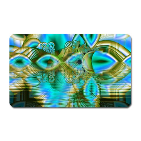 Crystal Gold Peacock, Abstract Mystical Lake Magnet (Rectangular) from ArtsNow.com Front