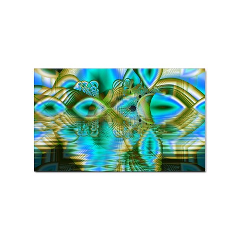 Crystal Gold Peacock, Abstract Mystical Lake Sticker 100 Pack (Rectangle) from ArtsNow.com Front