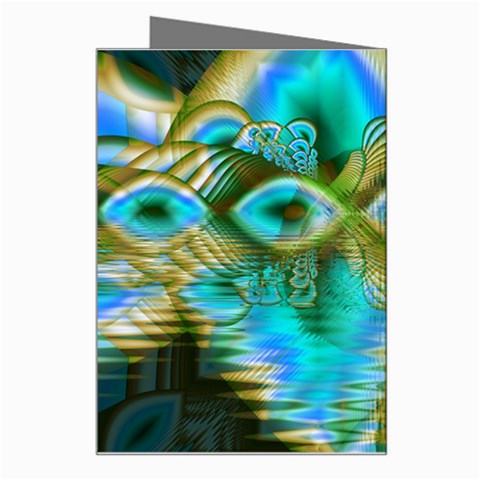 Crystal Gold Peacock, Abstract Mystical Lake Greeting Card from ArtsNow.com Right