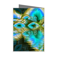 Crystal Gold Peacock, Abstract Mystical Lake Mini Greeting Card from ArtsNow.com Right