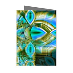 Crystal Gold Peacock, Abstract Mystical Lake Mini Greeting Card (8 Pack) from ArtsNow.com Left