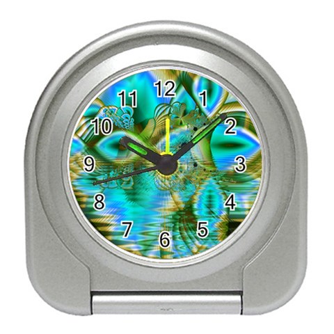 Crystal Gold Peacock, Abstract Mystical Lake Desk Alarm Clock from ArtsNow.com Front