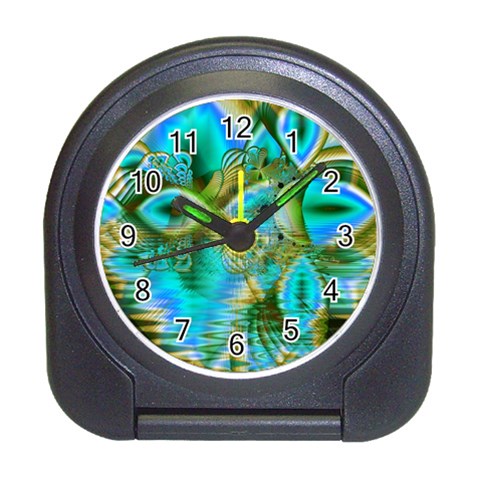 Crystal Gold Peacock, Abstract Mystical Lake Desk Alarm Clock from ArtsNow.com Front