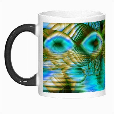 Crystal Gold Peacock, Abstract Mystical Lake Morph Mug from ArtsNow.com Left