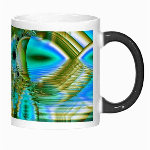 Crystal Gold Peacock, Abstract Mystical Lake Morph Mug from ArtsNow.com Right